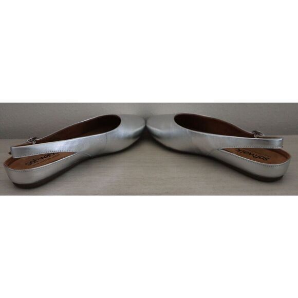 SoftWalk S2119-040Women's Sz 9.5WW Silver Metallic Sandy Ankle Strap Flats - Picture 7 of 13